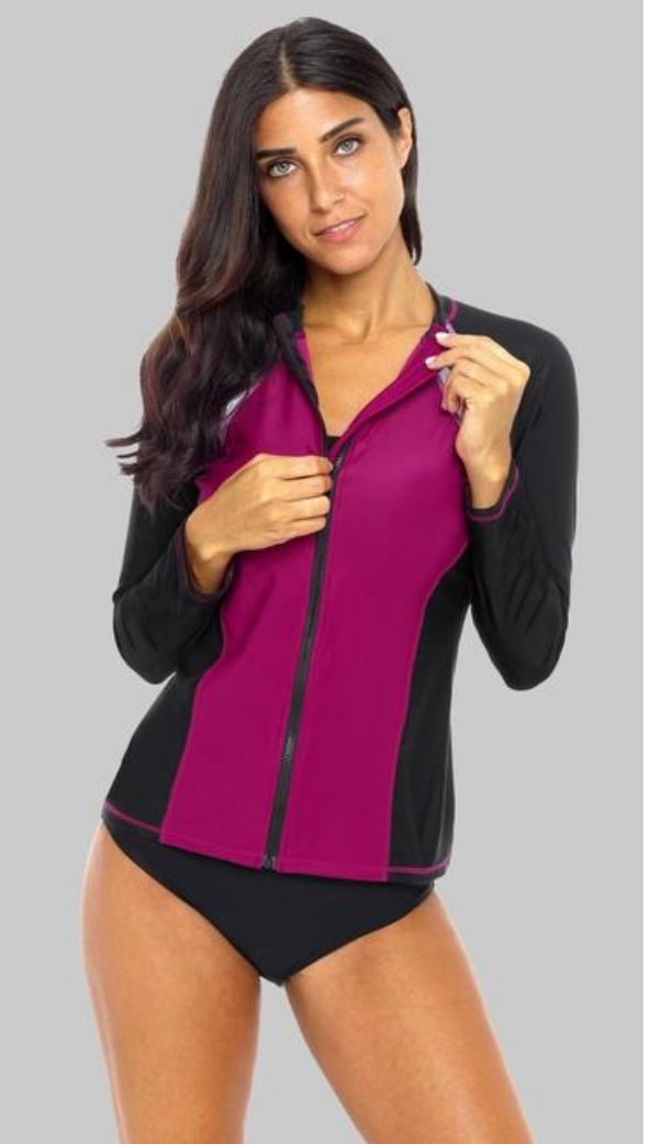 ADRIENNE - Long Sleeve Zipper Rashguard | Ariani Collections Co.