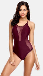 RILEY - Mesh Plunge One Piece Swimsuit | Ariani Collections Co.