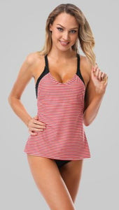 LILIAN - Striped Halter Padded Tankini Set | Ariani Collections Co.