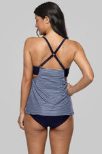 LILIAN - Striped Halter Padded Tankini Set | Ariani Collections Co.