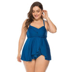 Plus Size Vintage Tankini Swimwear - Blue | Ariani Collections