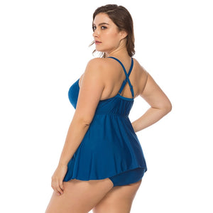 Plus Size Vintage Tankini Swimwear - Blue | Ariani Collections