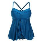 Plus Size Vintage Tankini Swimwear - Blue | Ariani Collections