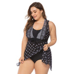 Plus Size Black Color Monokini Swimwear