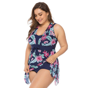 Plus Size Floral Print Monokini Swimwear - Ariani Collections