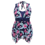 Plus Size Floral Print Monokini Swimwear - Ariani Collections