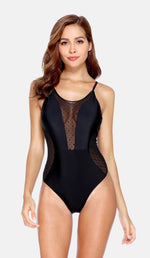 RILEY - Mesh Plunge One Piece Swimsuit | Ariani Collections Co.