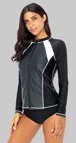 ADRIENNE - Long Sleeve Zipper Rashguard | Ariani Collections Co.